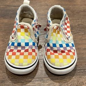 Rainbow checkered vans